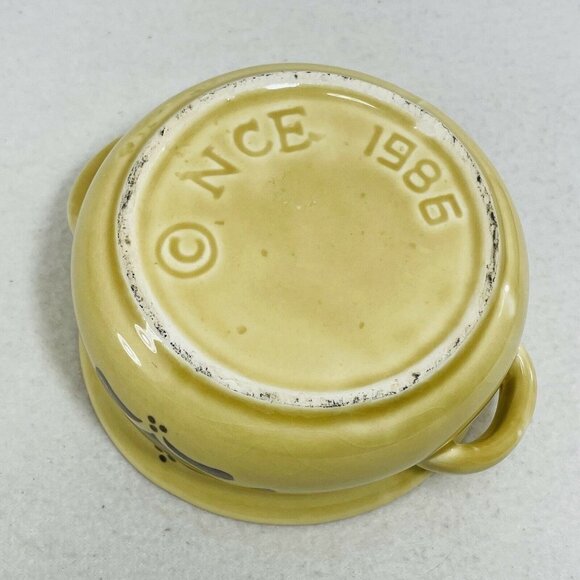 Vintage Nce 1986 Bowl Soup Crock Pot Stew Rice Curry Double Handle Heart Serving - Picture 4 of 8